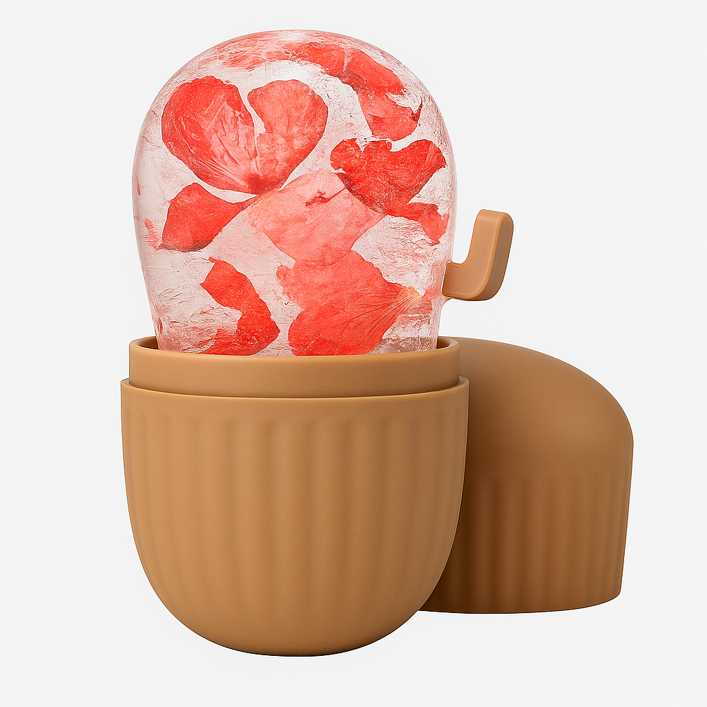 Joyeee Ice Face Roller – Reusable Silicone Mold for Ice Facial Massage (Coffee Color)