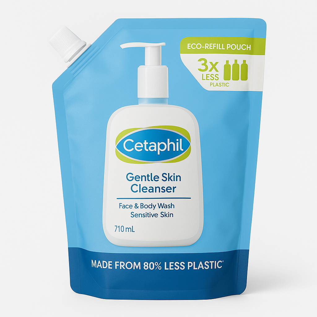 Cetaphil Gentle Skin Cleanser – 710ml Eco Refill (Face & Body Wash, Sensitive Skin)