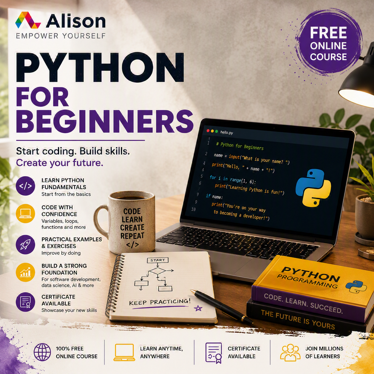 Python for Beginners (USA) – Alison