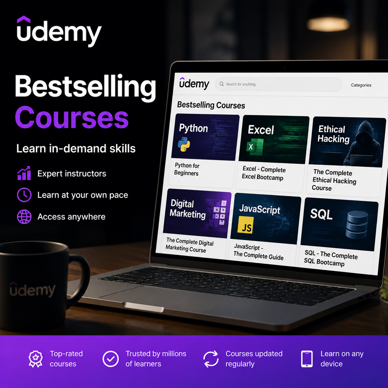 Udemy Bestselling Online Courses | Learn New Skills