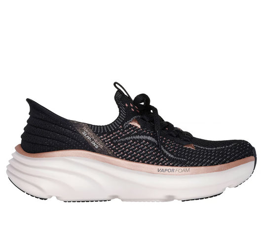 Skechers Slip-ins Relaxed Fit: D'Lux Vapor – Evening Glow (Black / Rose Gold)