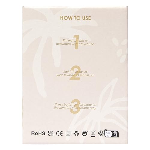 SALKING Essential Oil Diffuser, 100ml Small Aromatherapy Ultrasonic Cool Mist Humidifier with Warm White Lights, Auto Shut-Off Function, for Office Home