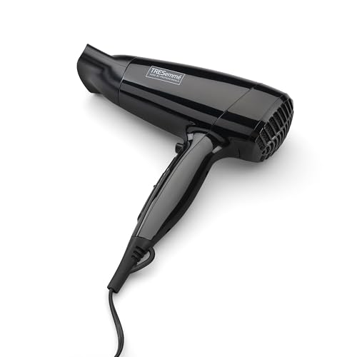 TRESemme Fast Dry 2000W Hair Dryer - Super Compact & Lightweight, Quick Drying, 3 Heat & 2 Speed Settings Plus Cool Shot, Black, 9142TU
