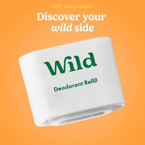 Wild - Mens Natural Refillable Deodorant Starter Kit - Black Case with Fresh Cotton & Sea Salt, Ocean Mist & Thunderstorm Scents - Long Lasting Protection - Aluminium Free - Vegan & Eco-Friendly