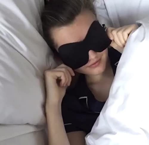 SMUG 100% Blackout Sleep & Eye Mask | Eyelash Extension Friendly | Eye Masks for Sleeping | Sleep Masks for Women & Men | Straps for Dream Comfort & Adjustability | Black