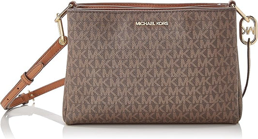 Michael Kors Trisha Medium Pebbled Leather Crossbody Bag – Triple Compartment