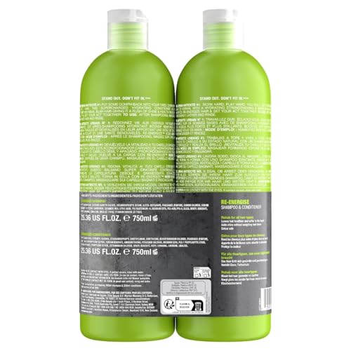 Bed Head by TIGI - Re-Energise Shampoo and Conditioner Set - Deep Cleansing And Conditioning Professional Hair Treatment - Ideal For All Hair Types - 2x750ml