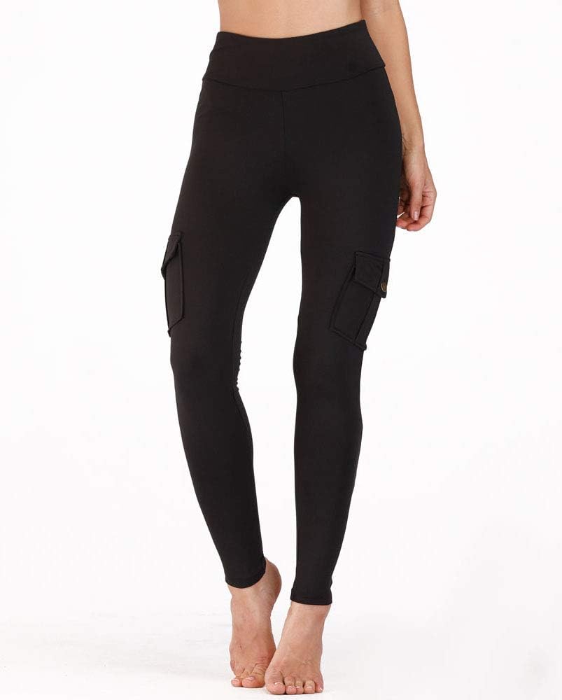 Nuofengkudu Women's High Waist Running Sports Leggings with Pockets Push up Stretch Jogging Bottoms Funky Gym Fitness Yoga Pants Casual Streetwear(Balck,XL)