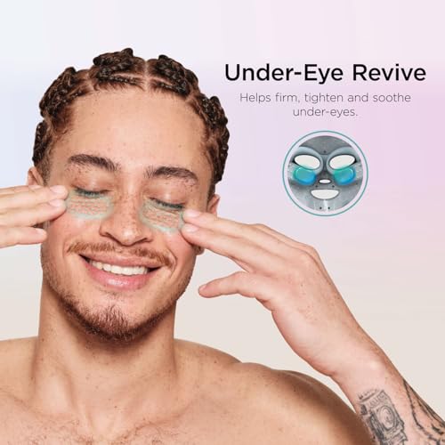 Shark CryoGlow LED Face Mask with Under-Eye Cooling, Anti-Ageing & Blemish Repair, Red & Blue LED, Infrared Light Therapy, USB-C, Remote Control, Storage Bag, Adjustable Straps, Blue Frost FW312UK