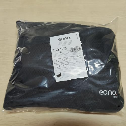 Eono 90L Foldable Travel Duffle Bag Hold All Travel Luggage Bag Holiday Bag with Multi-Pockets for Women Men (Black)