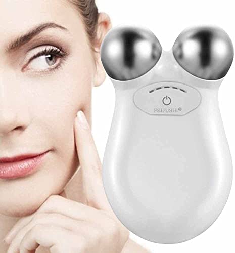 USB Mini microcurrent face lift Skin Tightening Rejuvenation Spa For facial wrinkle remover toning device Beauty Massage machine (Angel white)
