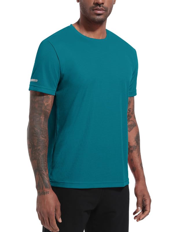 3 Pack T Shirts for Men UK Short Men’S T Shirts Gym Sleeve Shirts Mens T Shirts Running Workout Plain Dry Fit Moisture Wicking Activewear Sports Shirts Fitness Shirts Gym Tops-Black/Grey/Green-XL