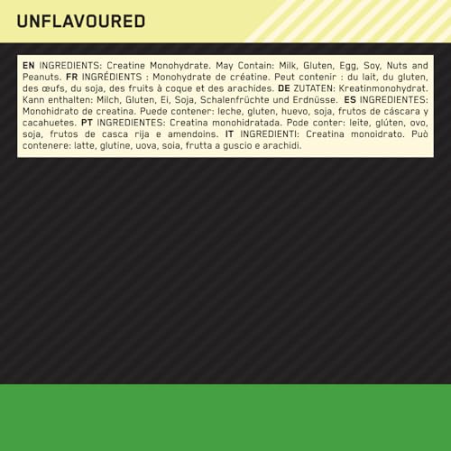 Optimum Nutrition Micronised Creatine Powder, 100% Pure Creatine Monohydrate Powder for Performance and Muscle Power, Unflavoured Shake, 93 Servings, 317 g