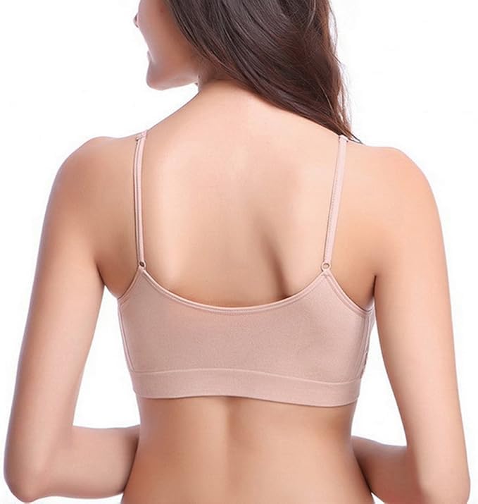 Litthing Women Sports Bra Seamless Comfort Bras Padded Ladies Tops Adjustable Strap Bralettes Vest Style Athletic Wireless Wrap Chest Crop Top for Yoga Fitness Exercise