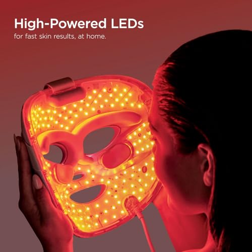 Shark CryoGlow LED Face Mask with Under-Eye Cooling, Anti-Ageing & Blemish Repair, Red & Blue LED, Infrared Light Therapy, USB-C, Remote Control, Storage Bag, Adjustable Straps, Blue Frost FW312UK