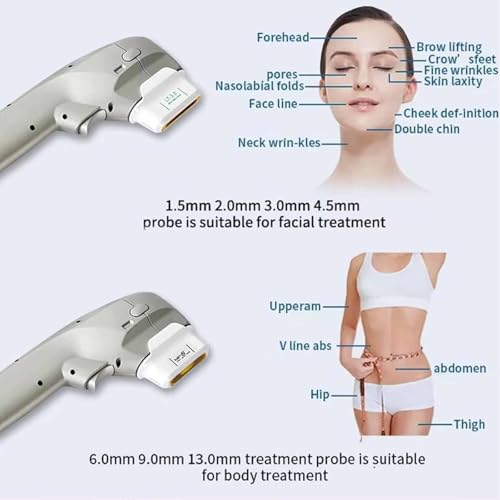 Smart HIFU Beauty Device with 7 Exchangeable Tips,Face Lifting Body Shape Treatment Machine,Collagen Booster,Targets Jawline,Wrinkles Cellulite,Home & Salon Use