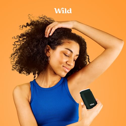 Wild - Mens Natural Refillable Deodorant Starter Kit - Black Case with Fresh Cotton & Sea Salt, Ocean Mist & Thunderstorm Scents - Long Lasting Protection - Aluminium Free - Vegan & Eco-Friendly