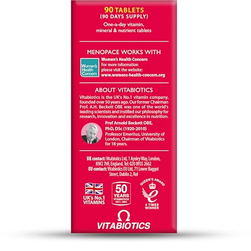 Menopace Original - 90-Day Perimenopause Vitamin Tablets. UK's No. 1 Menopause Supplement for Women. by Vitabiotics