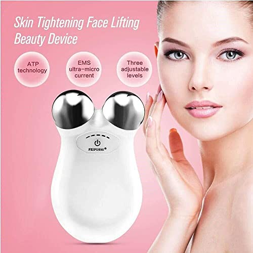 USB Mini microcurrent face lift Skin Tightening Rejuvenation Spa For facial wrinkle remover toning device Beauty Massage machine (Angel white)