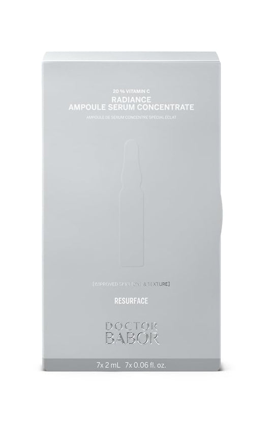 DOCTOR BABOR Radiance Ampoule Serum Concentrate | 20% Vitamin C Treatment, With Hyaluronic Acid, Highly Potent, Dark Spot Correcting, For Smoother Skin with Glow, Against Wrinkles | 7x 2ml