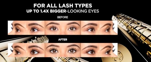 L'Oreal Paris Volumising Mascara, For Intense Volume and a Fanned Out Effect, 1.4x Bigger Looking Eyes, Clump-free Formula, Suitable for Sensitive Eyes, Volume Million Lashes Panorama