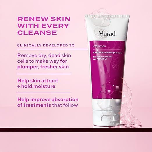 Murad AHA/BHA Exfoliating Cleanser, Hydration Exfoliating and Moisturising with Salicylic