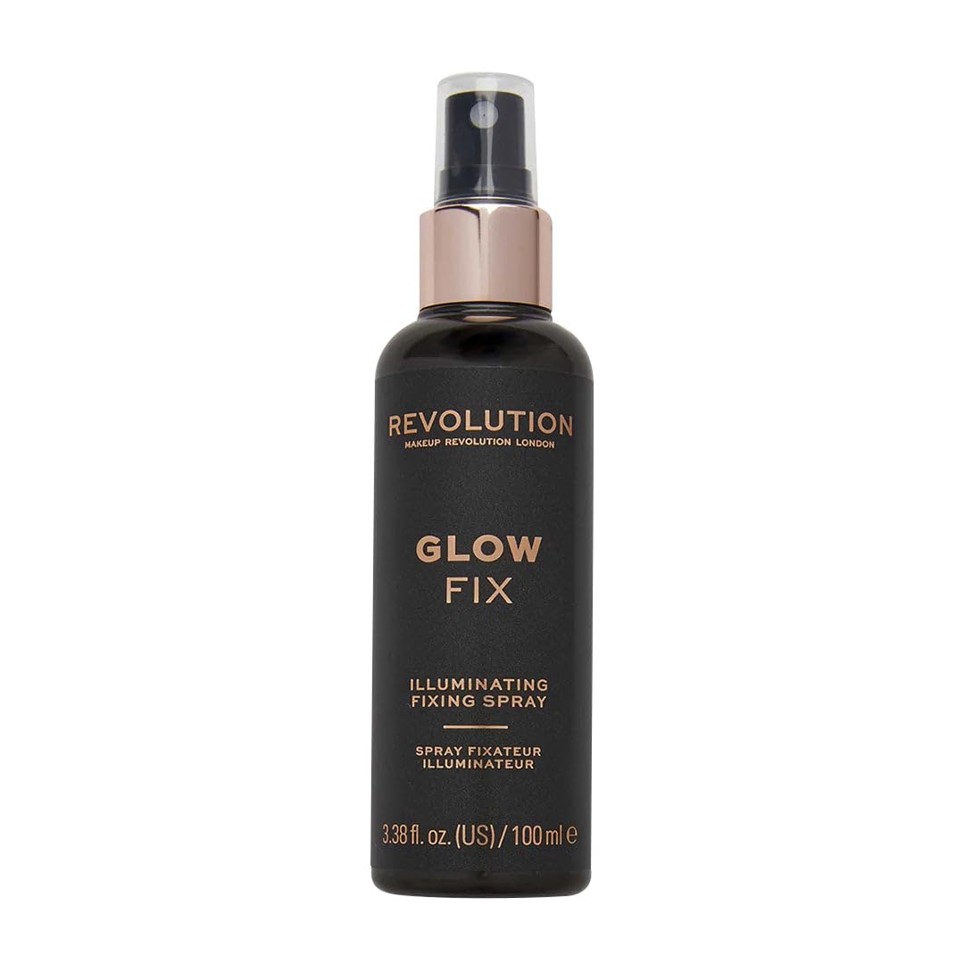 Makeup Revolution Glow Fix, Illuminating Fixing Spray For Longer Lasting Makeup, 100ml