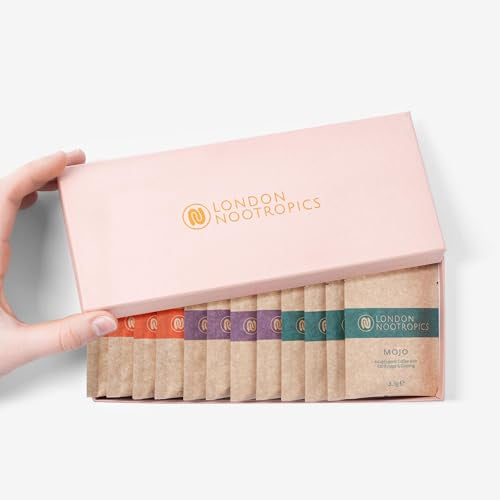 London Nootropics - Selection Box - Flow, Mojo, & Zen Adaptogenic Mushroom Coffee - 12 Sachets