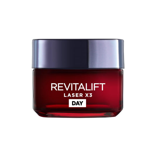 L’Oréal Paris Laser Renew Triple Action Anti-Ageing, Skin Tightening Day Cream, Visibly Reduce Wrinkles & Fine Lines; Moisturises, Firms & Brightens Skin; Retinol, Hyaluronic Acid & Vitamin C, 50ml