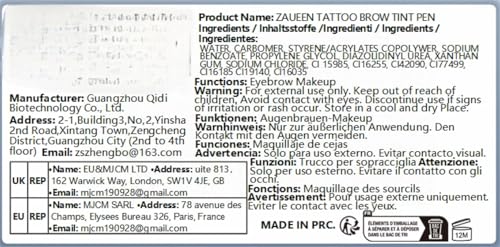 Tattoo Eyebrow Pen with Fork Tip, Microblading Brow Pencil, Waterproof, Long Lasting, Natural Looking, Stays on All Day (Brunette)