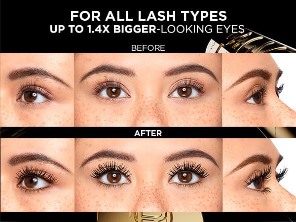 L'Oreal Paris Volumising Mascara, For Intense Volume and a Fanned Out Effect, 1.4x Bigger Looking Eyes, Clump-free Formula, Suitable for Sensitive Eyes, Volume Million Lashes Panorama