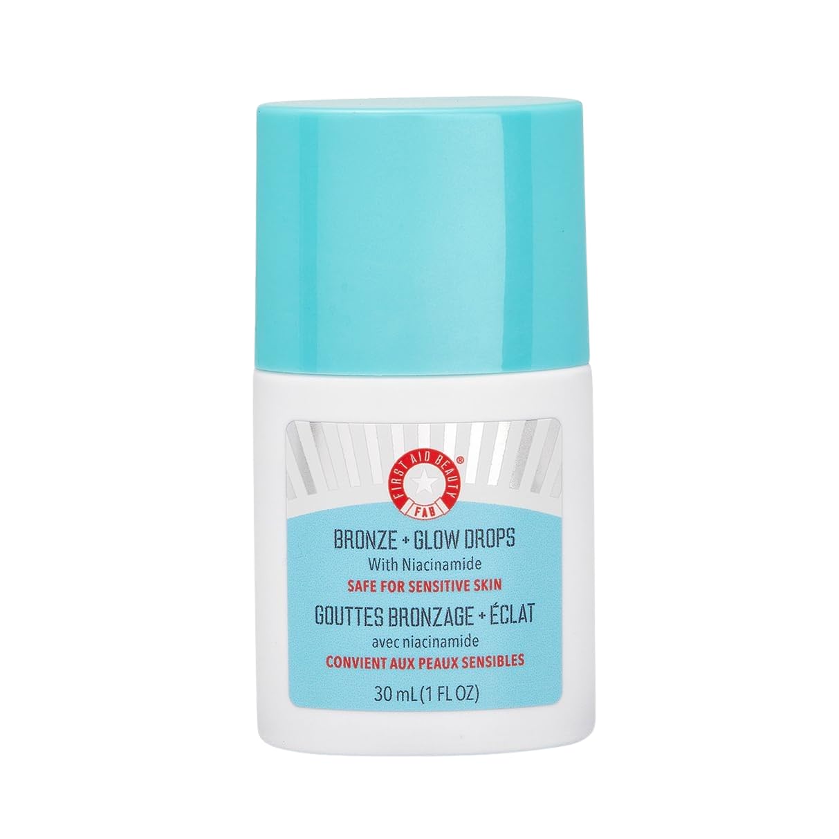 First Aid Beauty - Bronze + Glow Drops with Niacinamide, Visibly Evens Skin Tone, Blurs Pores and Hydrates for 24 hours with a Bronze Kiss of Color, Non-Comedogenic, Safe for Sensitive Skin, 30 mL