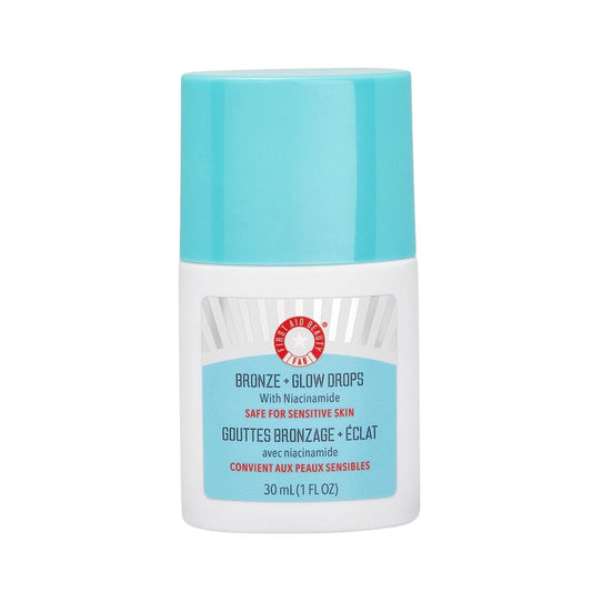 First Aid Beauty - Bronze + Glow Drops with Niacinamide, Visibly Evens Skin Tone, Blurs Pores and Hydrates for 24 hours with a Bronze Kiss of Color, Non-Comedogenic, Safe for Sensitive Skin, 30 mL