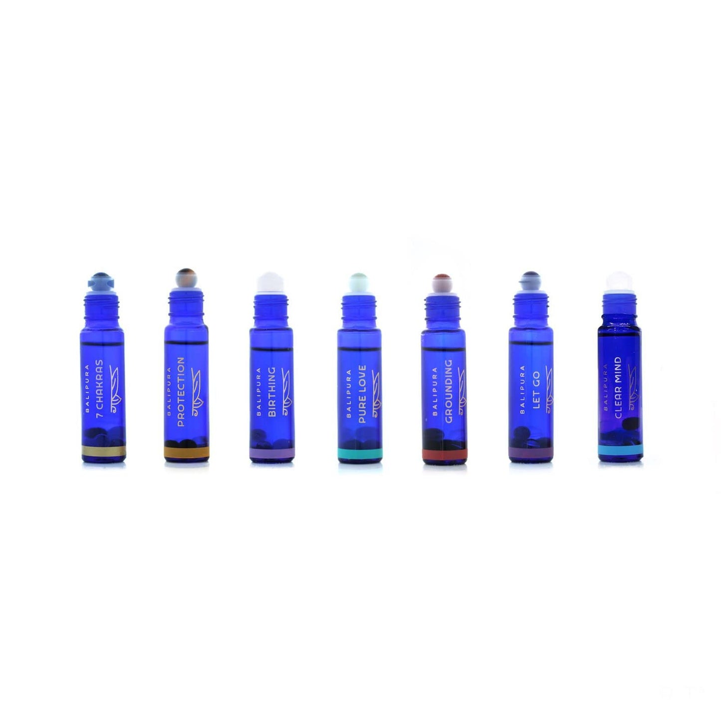 BALIPURA - Aura Crystal Roll on Mix Variants - Natural Healing Oils Sets for Women or Men - Relaxing Gifts Essential Oil Blends