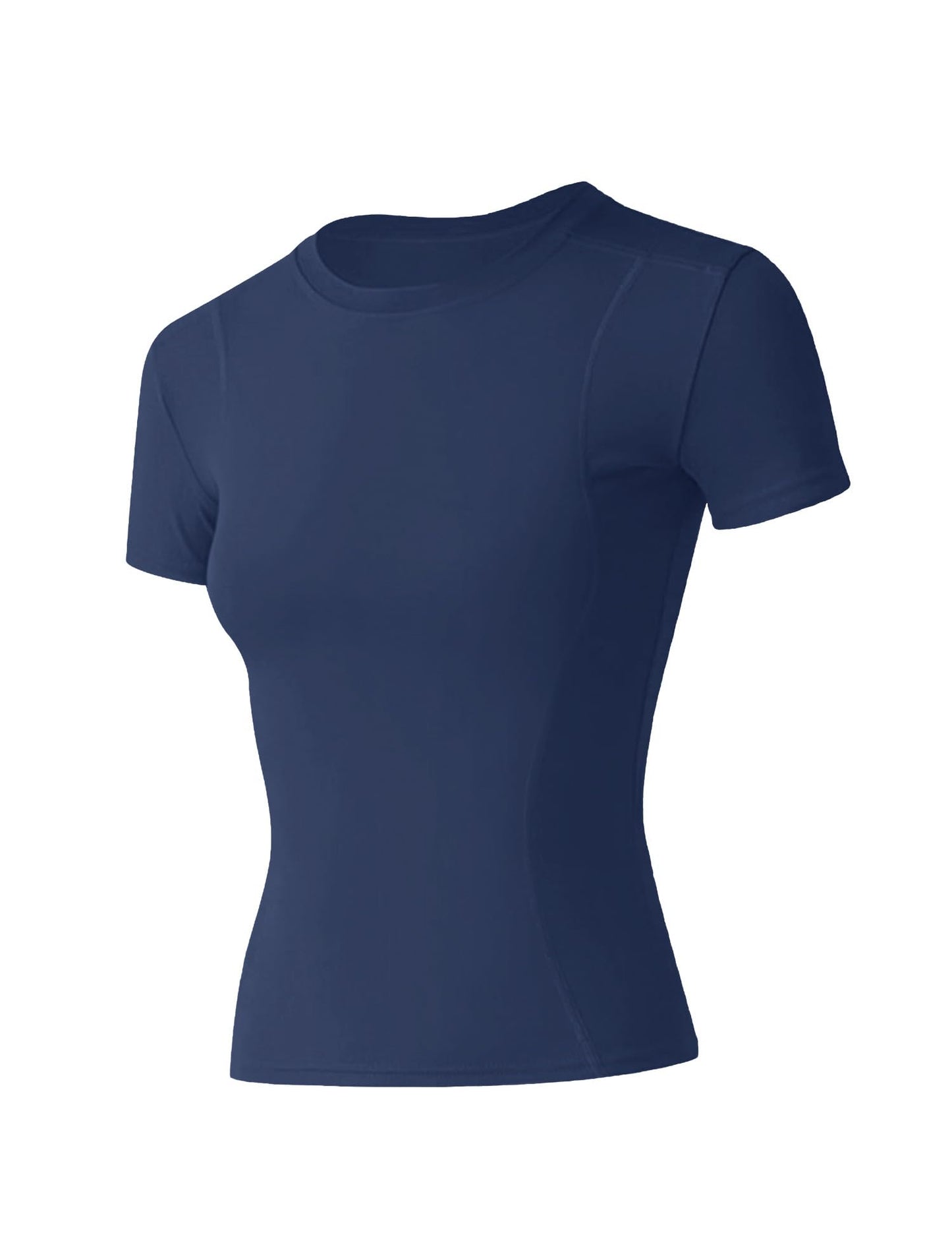 IECCP Ladies Short Sleeve Sport Tops Gym Running Fitness Sports Top Lightweight for Women Crew Neck Basic Summer Tee Shirts Dark Blue XS