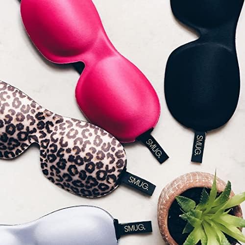 SMUG 100% Blackout Sleep & Eye Mask | Eyelash Extension Friendly | Eye Masks for Sleeping | Sleep Masks for Women & Men | Straps for Dream Comfort & Adjustability | Black