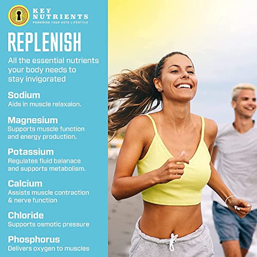 Key Nutrients Electrolytes Powder - Multivitamin & Minerals Electrolytes Powder - 90 Servings of Refreshing Lemonade - Hydration Powder - Supercharged Rehydration Sachets with 16 Vitamins & Minerals