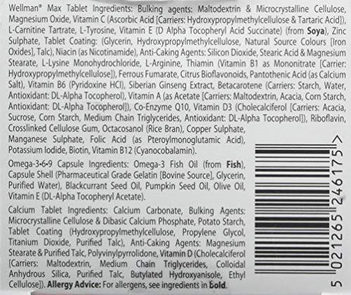 Wellman Max - Maximum Strength Multivitamin Formula Mix with Support for energy, immune system, testosterone level, bone health, brain health,heart health and vision health, 84 Tablets by Vitabiotics