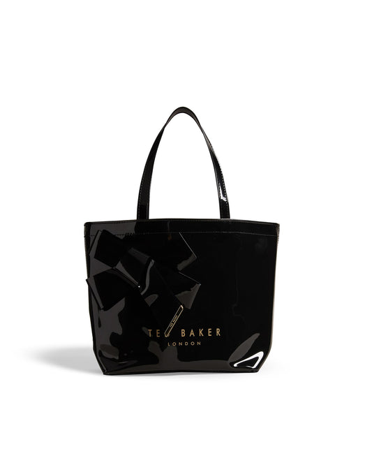 Ted Baker Women's Nikicon Vinyl Bow Shopper, Black, One Size UK