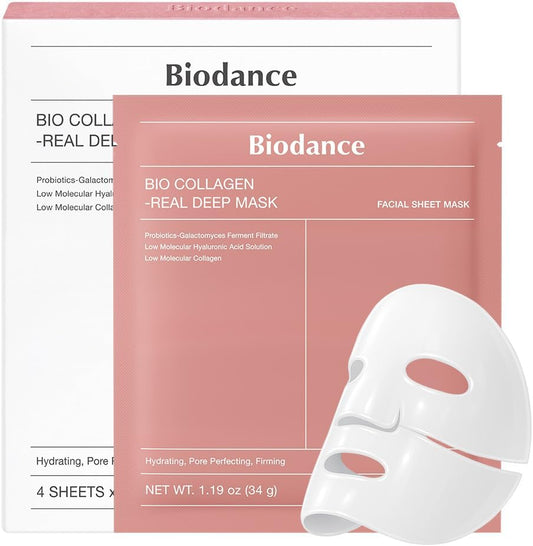 BIODANCE Bio-Collagen Real Deep Face Mask 4 Pack – Hydrogel Overnight Mask