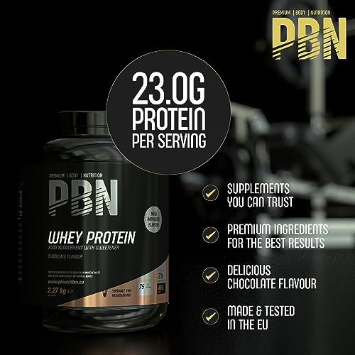 Premium Body Nutrition Whey Protein 2.27kg Chocolate, New Improved Flavour