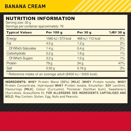 Optimum Nutrition Gold Standard Whey Protein 2.28 kg – Banana Cream | TRYTLION