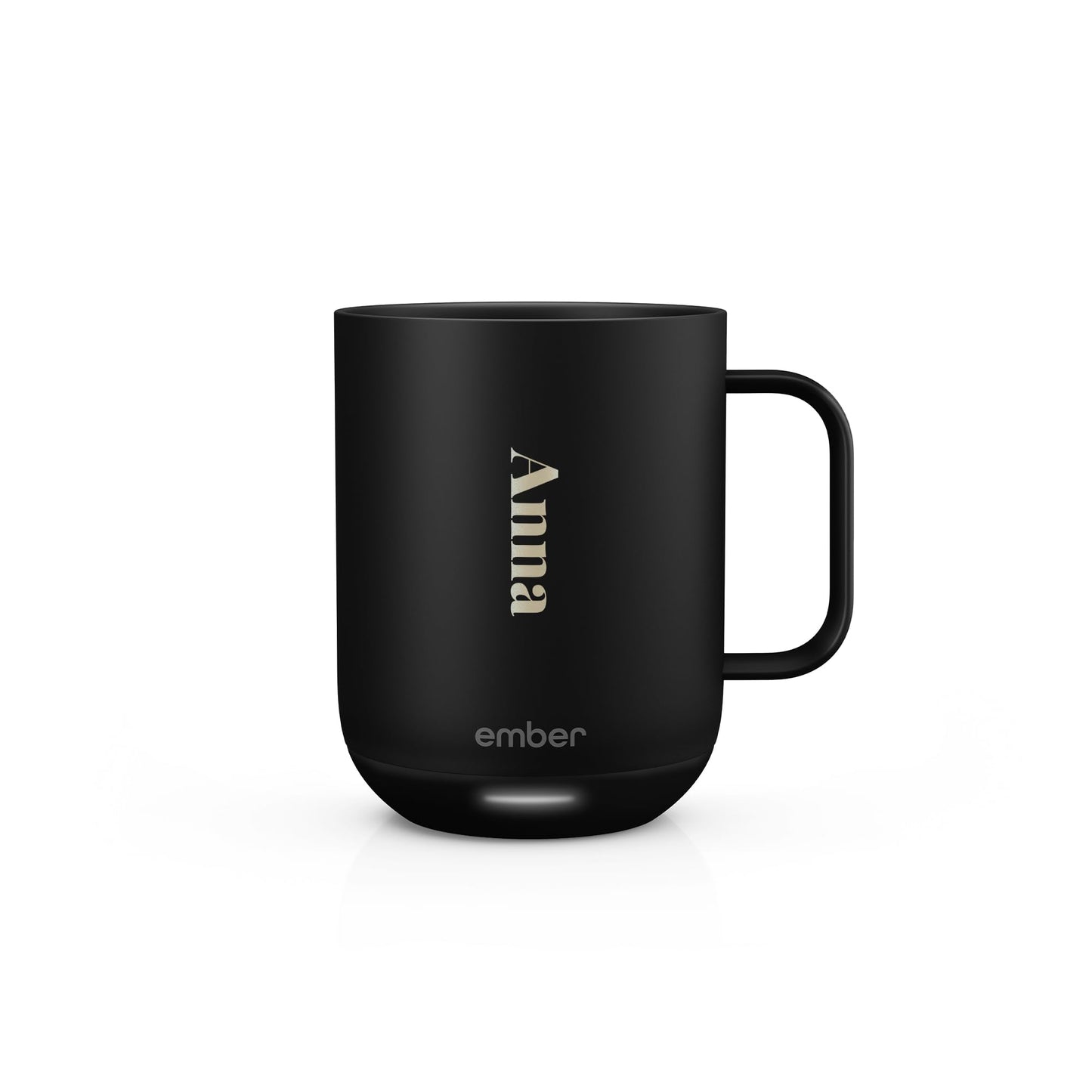 Ember Smart Mug 2 Personalized With Name - Temperature Control Heated Coffee Warmer, App-Controlled Rechargeable With LED Display, Black - Add Your Own Text/Name (295 ml)