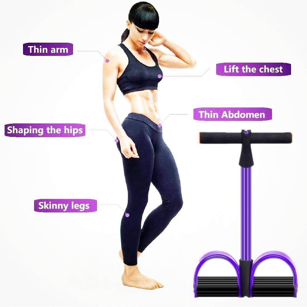 Multifunction Resistance Training 6 Tube Pedal Resistance Band Sit-up Pull Rope Fitness Pedal Exerciser Tension Rope Sport Trainer Equipment for Legs Fitness Arm Slimming Training