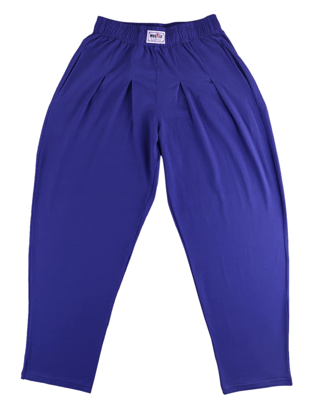 Muscle Alive Mens Gym Baggy Pants for Bodybuilding Fitness Sports Trousers Cotton and Spandex Dark Blue XL