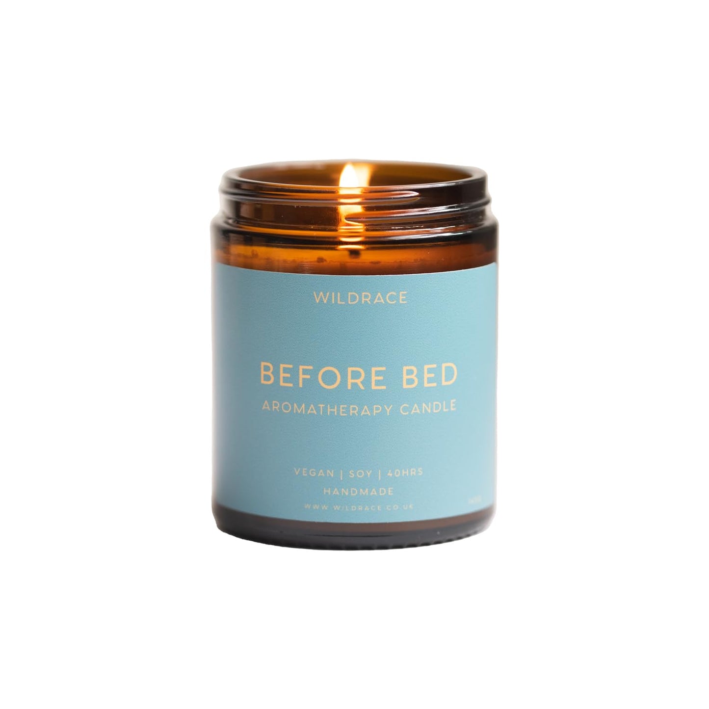 WILDRACE Before Bed Relaxation Candle | Clary Sage, Neroli, Geranium & Lavender Blend for Sleep & Stress Relief | 100% Soy Wax, Essential Oils, Plastic-Free | Natural Aromatherapy for Better Sleep