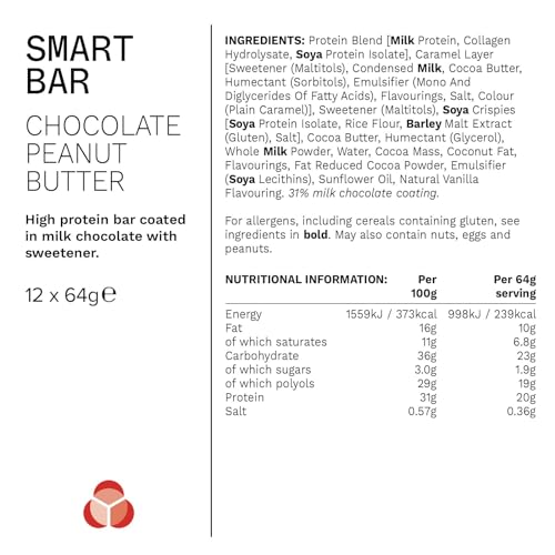 PhD Smart Protein Bar Chocolate Peanut Butter – 12×64 g | TRYTLION