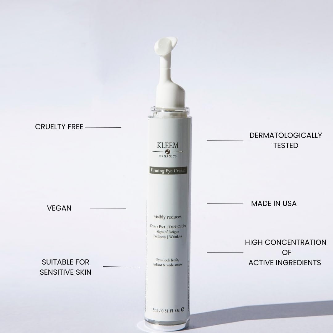 Anti Wrinkle Eye Gel for Dark Circles & Puffy eyes with Peptides and Niacinamide that Reduces Eye Bags, Crow's Feet, Fine Lines & Sagginess - Natural & Organic Under Eye Gel for Wrinkles - 15ml