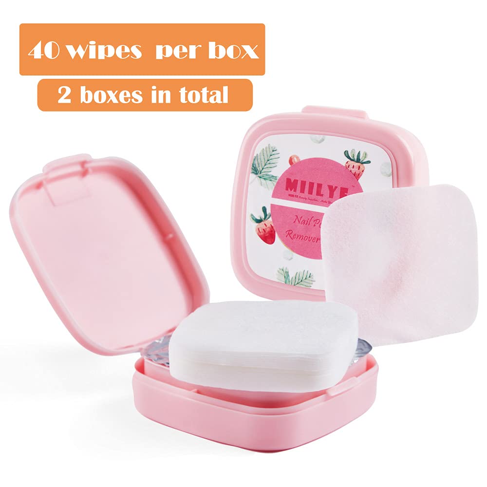 80PCS Nail Polish Remover Pads in Box, Easy to Carry | Instant Removal | Lint Free Nail Polish Wipes for Regular Air-dried Water/Oil Based Nail Polish Soak Off (80 Count (Pack of 1))