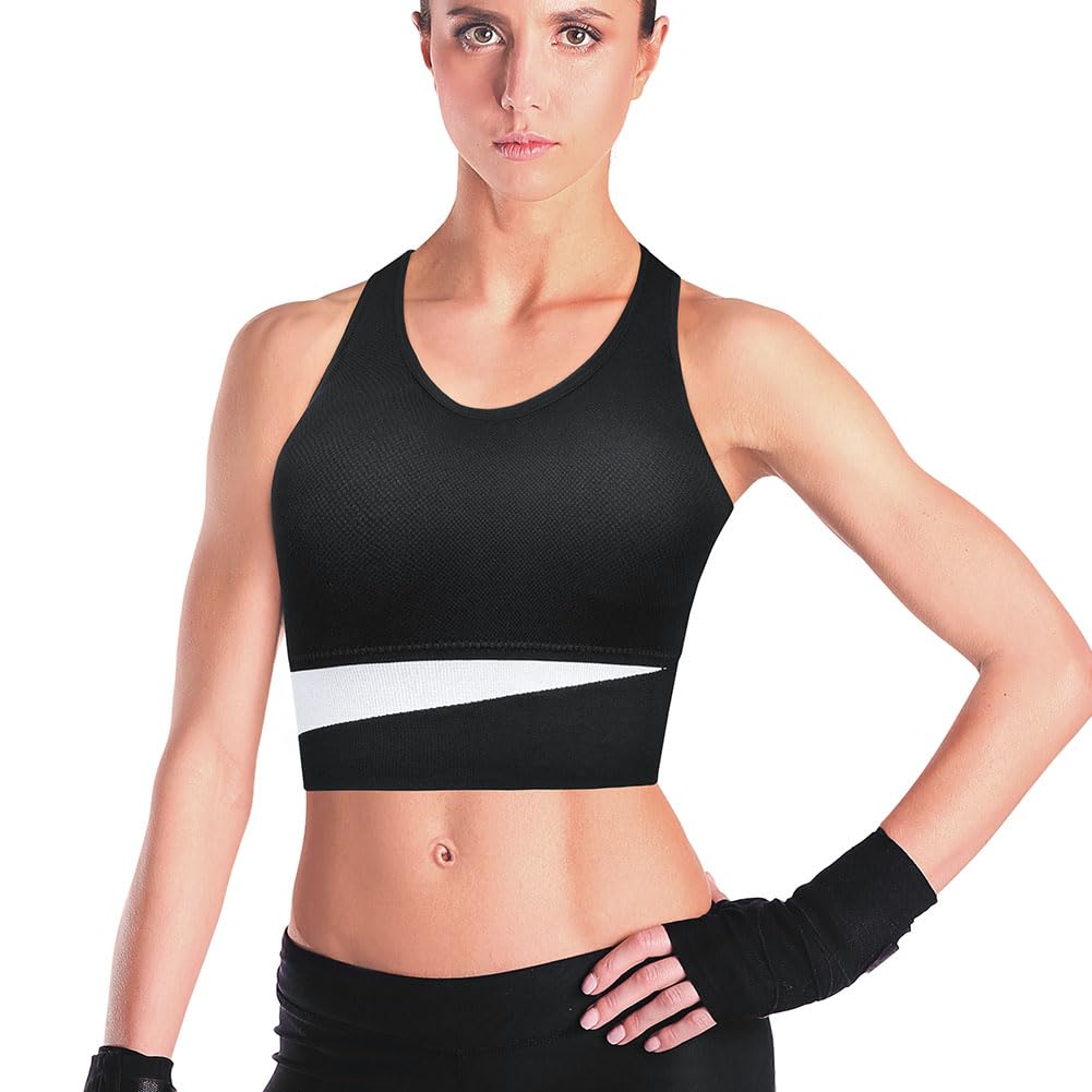 AUYAO Racerback Sports Bra, Sports Bras for Women, Padded Seamless Activewear Bras, Seamless Sports Bra Wirefree Yoga Bra, Super Comfort Bra for Yoga Gym Workout Fitness